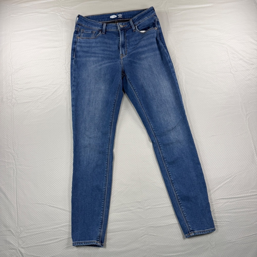 Old Navy Womens 8 Rockstar Super Skinny High Rise Built-In Warm Denim Blue Jeans